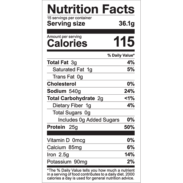 Vida Pure Vanilla Bean nutrition facts